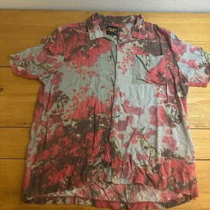 Drew house tie dye floral button up xl